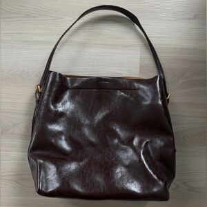 Zara Dark Brown Leather Shoulder Bag
